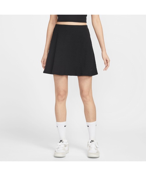 NIKE（ナイキ）の「NIKE/ナイキ WS NSW チル ニットスカート RIB MINI（スカート・レディース・ブラック/ホワイト・M/L/S/XL/XS）」の6枚目の写真