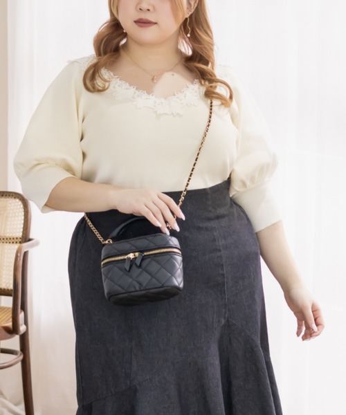 CLETTE(クレット)の「レース使い6分袖ニット(ニット/セーター・レディース・ラベンダー/ブラック/アイボリー・4L/3L/LL)」の19枚目の写真
