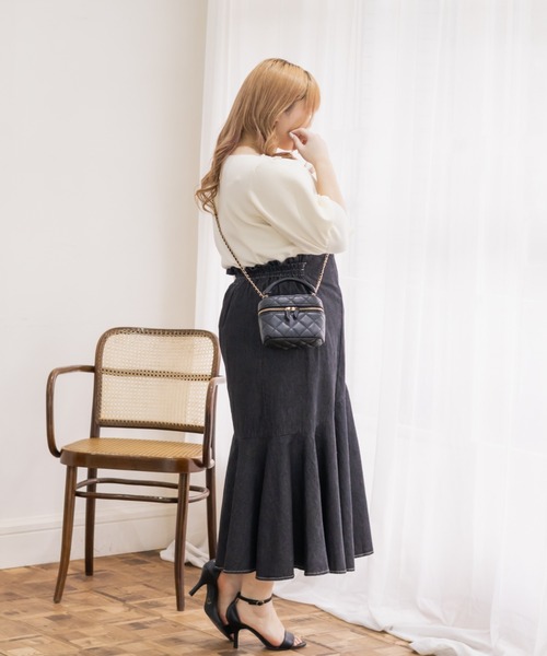 CLETTE(クレット)の「レース使い6分袖ニット(ニット/セーター・レディース・ラベンダー/ブラック/アイボリー・4L/3L/LL)」の13枚目の写真