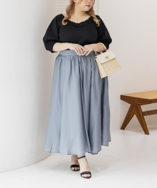 CLETTE(クレット)の「レース使い6分袖ニット(ニット/セーター・レディース・ラベンダー/ブラック/アイボリー・4L/3L/LL)」の22枚目の写真