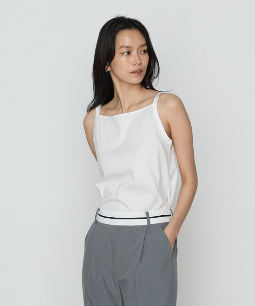 COMME CA(コムサ)の「アルビ二スタスムース キャミソール(キャミソール・レディース・ホワイト/ブラック/ダークブラウン/ライトグレー・9号/11号)」の8枚目の写真