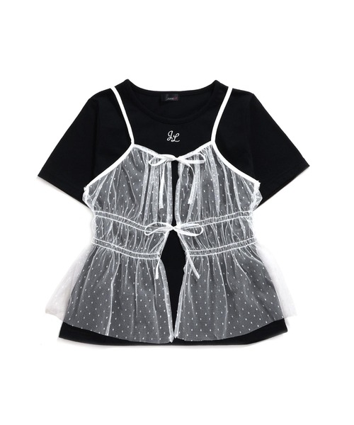 JENNI love（ジェニィラブ）の「チュールビスチェ＋ロゴTシャツセット（Tシャツ/カットソー・キッズ・ブラック/オフホワイト・130cm/140cm/150cm/160cm）」の11枚目の写真
