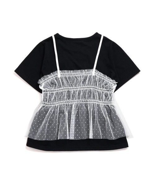 JENNI love（ジェニィラブ）の「チュールビスチェ＋ロゴTシャツセット（Tシャツ/カットソー・キッズ・ブラック/オフホワイト・130cm/140cm/150cm/160cm）」の12枚目の写真
