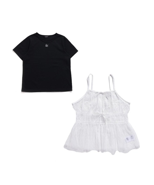 JENNI love（ジェニィラブ）の「チュールビスチェ＋ロゴTシャツセット（Tシャツ/カットソー・キッズ・ブラック/オフホワイト・130cm/140cm/150cm/160cm）」の13枚目の写真