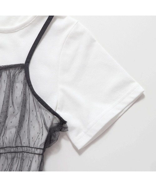 JENNI love（ジェニィラブ）の「チュールビスチェ＋ロゴTシャツセット（Tシャツ/カットソー・キッズ・ブラック/オフホワイト・130cm/140cm/150cm/160cm）」の18枚目の写真