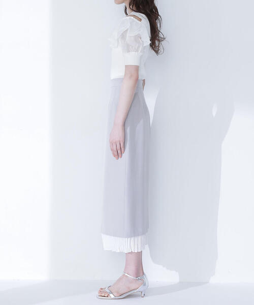 NATURAL BEAUTY BASIC(ナチュラルビューティーベーシック)の「◇レイヤードプリーツナロースカート(スカート・レディース・ベージュ/チャコールグレー・SMALL/MEDIUM)」の20枚目の写真