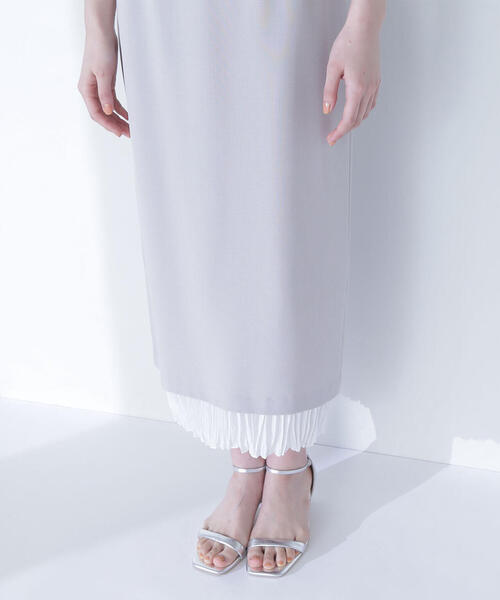 NATURAL BEAUTY BASIC(ナチュラルビューティーベーシック)の「◇レイヤードプリーツナロースカート(スカート・レディース・ベージュ/チャコールグレー・SMALL/MEDIUM)」の22枚目の写真