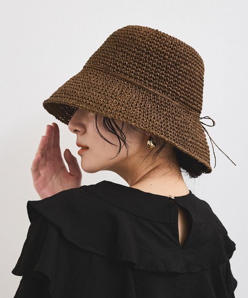 VIS（ビス）の「シンプル雑材ハット（ハット・レディース・ダークブラウン/ベージュ系その他/ベージュ・FREE）」の2枚目の写真