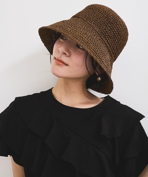 VIS（ビス）の「シンプル雑材ハット（ハット・レディース・ダークブラウン/ベージュ系その他/ベージュ・FREE）」の4枚目の写真