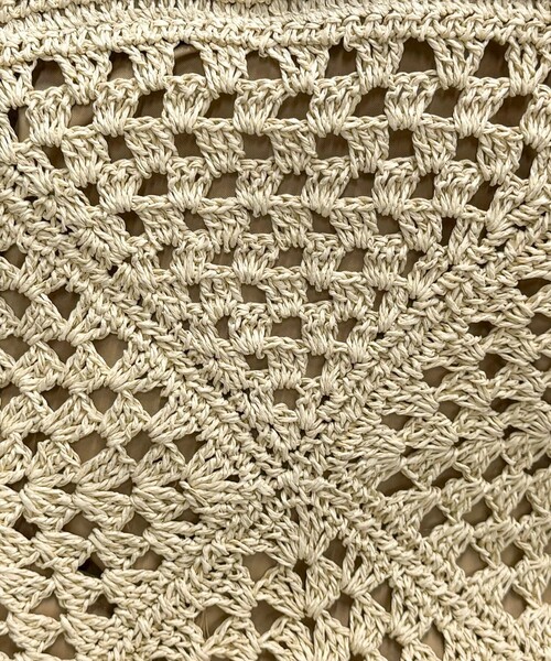 fredy emue（フレディエミュ）の「異素材ハンドルペーパートート＆ショルダーバッグ（かごバッグ・レディース・ブラック/ベージュ・FREE）」の7枚目の写真