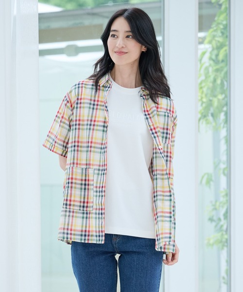 Arnold Palmer（アーノルドパーマー）の「ガーゼシャツ ライトジャケット（シャツ/ブラウス・レディース・ベージュ/ネイビー/アイボリー/ブラック・S/M/L）」の3枚目の写真