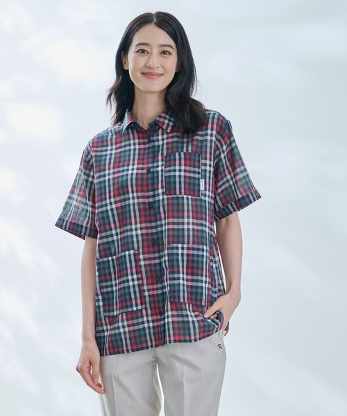 Arnold Palmer（アーノルドパーマー）の「ガーゼシャツ ライトジャケット（シャツ/ブラウス・レディース・ベージュ/ネイビー/アイボリー/ブラック・S/M/L）」の4枚目の写真