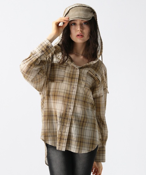 FOREVER 21(フォーエバー トゥエンティーワン)の「【2025SS】チェック柄フーディシアービッグシャツ(シャツ/ブラウス・レディース・グレー/イエロー/グリーン・FREE)」の10枚目の写真