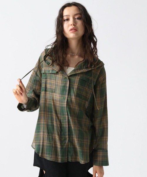 FOREVER 21(フォーエバー トゥエンティーワン)の「【2025SS】チェック柄フーディシアービッグシャツ(シャツ/ブラウス・レディース・グレー/イエロー/グリーン・FREE)」の21枚目の写真