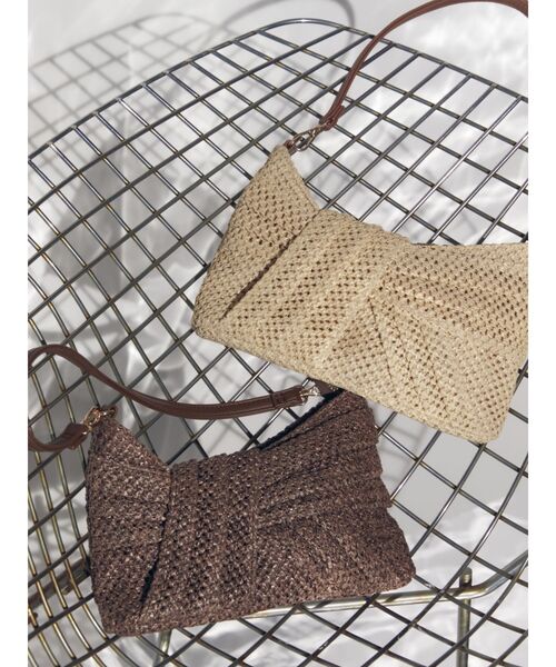 RESEXXY（リゼクシー）の「ラフィアライクハンドバッグ（ハンドバッグ・レディース・ブラウン/ベージュ・FREE）」の13枚目の写真