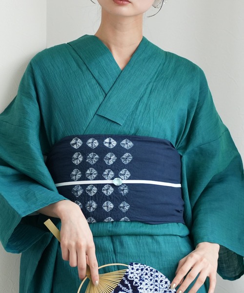 兵児帯 単品 utatane 綿麻 清江絞り 菱（和装小物）｜utatane
