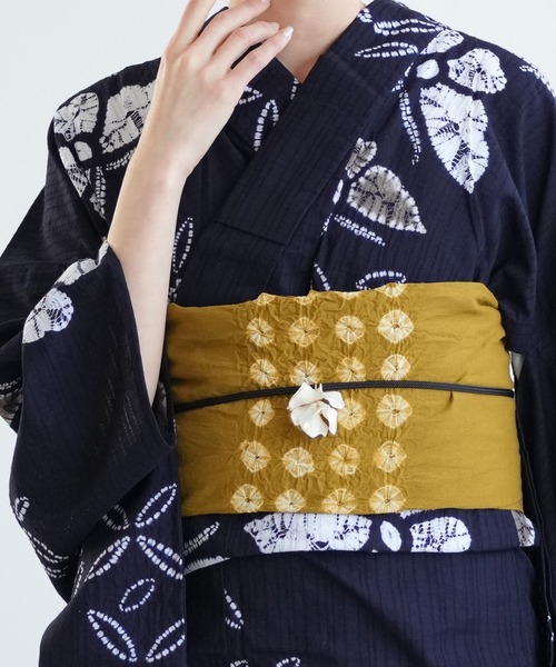 兵児帯 単品 utatane 綿麻 清江絞り 菱（和装小物）｜utatane
