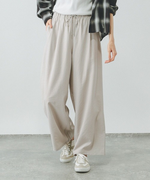 GLOBAL WORK（グローバルワーク）の「エアかるイージーワイドパンツ/323280（その他パンツ・レディース・ブラック/グレイッシュベージュ/グレー/イエロー/スミクロ/ブラウン/ネイビー・LARGE/SMALL/MEDIUM/X-SMALL）」の6枚目の写真