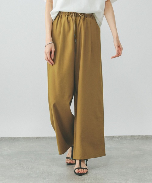 GLOBAL WORK（グローバルワーク）の「エアかるイージーワイドパンツ/323280（その他パンツ・レディース・ブラック/グレイッシュベージュ/グレー/イエロー/スミクロ/ブラウン/ネイビー・LARGE/SMALL/MEDIUM/X-SMALL）」の9枚目の写真