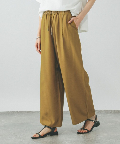 GLOBAL WORK（グローバルワーク）の「エアかるイージーワイドパンツ/323280（その他パンツ・レディース・ブラック/グレイッシュベージュ/グレー/イエロー/スミクロ/ブラウン/ネイビー・LARGE/SMALL/MEDIUM/X-SMALL）」の10枚目の写真
