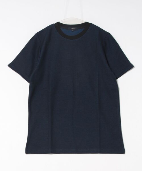 TAKA-Q(タカキュー)の「【綿混】タカキュー メランジ 裏ボーダー クルーネック 半袖 Tシャツ(Tシャツ/カットソー・メンズ・ライトグレー/ネイビー/アイボリー/ターコイズブルー・MEDIUM/LARGE/X-LARGE)」の22枚目の写真