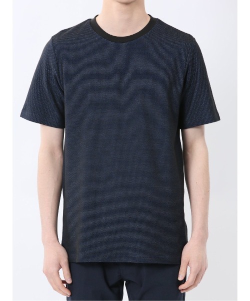 TAKA-Q(タカキュー)の「【綿混】タカキュー メランジ 裏ボーダー クルーネック 半袖 Tシャツ(Tシャツ/カットソー・メンズ・ライトグレー/ネイビー/アイボリー/ターコイズブルー・MEDIUM/LARGE/X-LARGE)」の18枚目の写真