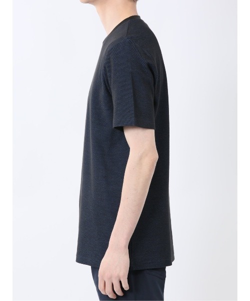 TAKA-Q(タカキュー)の「【綿混】タカキュー メランジ 裏ボーダー クルーネック 半袖 Tシャツ(Tシャツ/カットソー・メンズ・ライトグレー/ネイビー/アイボリー/ターコイズブルー・MEDIUM/LARGE/X-LARGE)」の19枚目の写真