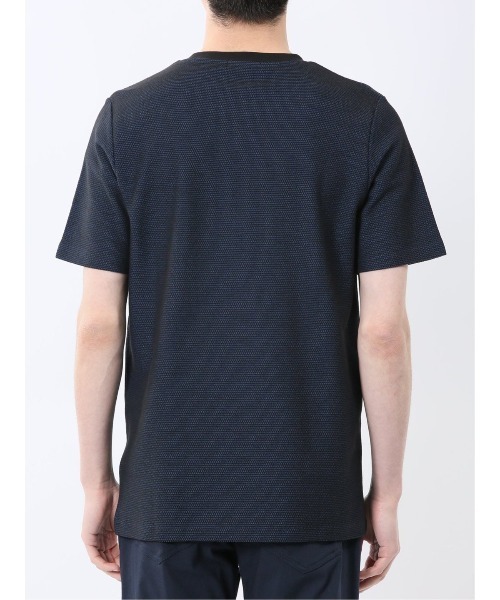TAKA-Q(タカキュー)の「【綿混】タカキュー メランジ 裏ボーダー クルーネック 半袖 Tシャツ(Tシャツ/カットソー・メンズ・ライトグレー/ネイビー/アイボリー/ターコイズブルー・MEDIUM/LARGE/X-LARGE)」の20枚目の写真