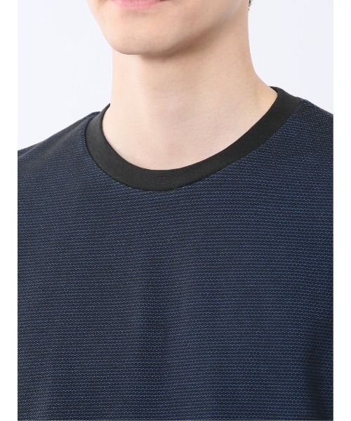 TAKA-Q(タカキュー)の「【綿混】タカキュー メランジ 裏ボーダー クルーネック 半袖 Tシャツ(Tシャツ/カットソー・メンズ・ライトグレー/ネイビー/アイボリー/ターコイズブルー・MEDIUM/LARGE/X-LARGE)」の21枚目の写真