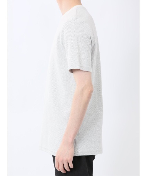 TAKA-Q(タカキュー)の「【綿混】タカキュー メランジ 裏ボーダー クルーネック 半袖 Tシャツ(Tシャツ/カットソー・メンズ・ライトグレー/ネイビー/アイボリー/ターコイズブルー・MEDIUM/LARGE/X-LARGE)」の13枚目の写真