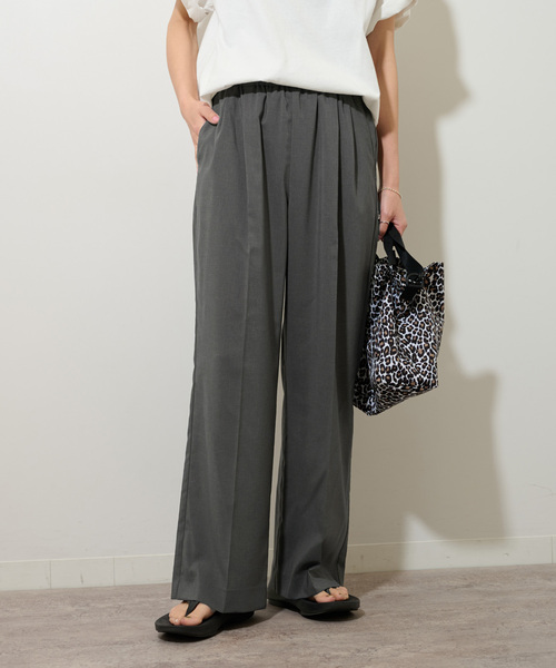 JOURNAL STANDARD relume（ジャーナルスタンダード　レリューム）の「《追加2》トロギャザータックパンツ（スラックス・レディース・ブラック/チャコールグレー/グレー系その他/ネイビー・36/38）」の10枚目の写真