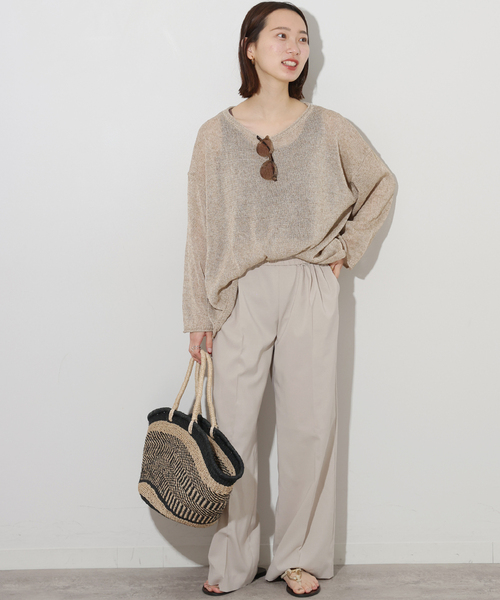 JOURNAL STANDARD relume（ジャーナルスタンダード　レリューム）の「《追加2》トロギャザータックパンツ（スラックス・レディース・ブラック/チャコールグレー/グレー系その他/ネイビー・36/38）」の14枚目の写真