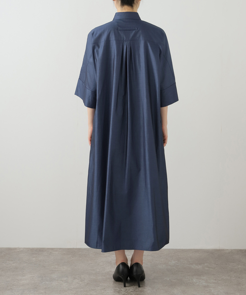 TICCA(ティッカ)の「【洗える】TICCA/ティッカ テント半袖シャツワンピース(ワンピース・レディース・ネイビー/サックスブルー・FREE)」の6枚目の写真