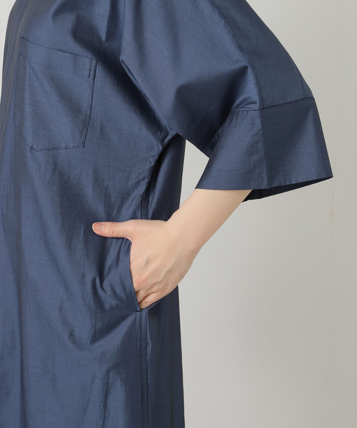 TICCA(ティッカ)の「【洗える】TICCA/ティッカ テント半袖シャツワンピース(ワンピース・レディース・ネイビー/サックスブルー・FREE)」の9枚目の写真