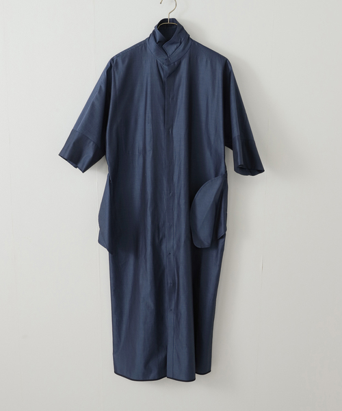 TICCA(ティッカ)の「【洗える】TICCA/ティッカ テント半袖シャツワンピース(ワンピース・レディース・ネイビー/サックスブルー・FREE)」の15枚目の写真