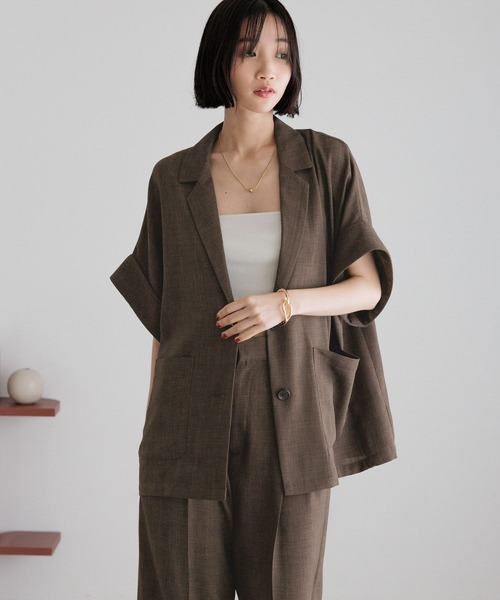 LOWRYS FARM(ローリーズファーム)の「バスケットジャケットSS 491984(テーラードジャケット・レディース・チャコールグレー/アイボリー/ベージュ/ブラウン/ブラック・FREE)」の18枚目の写真