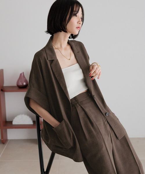 LOWRYS FARM(ローリーズファーム)の「バスケットジャケットSS 491984(テーラードジャケット・レディース・チャコールグレー/アイボリー/ベージュ/ブラウン/ブラック・FREE)」の19枚目の写真