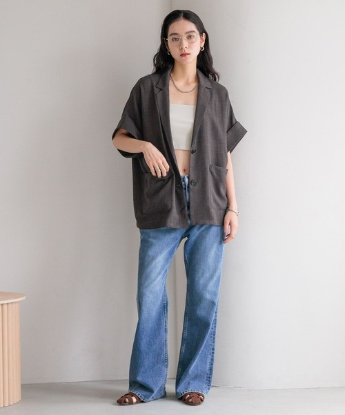 LOWRYS FARM(ローリーズファーム)の「バスケットジャケットSS 491984(テーラードジャケット・レディース・チャコールグレー/アイボリー/ベージュ/ブラウン/ブラック・FREE)」の6枚目の写真