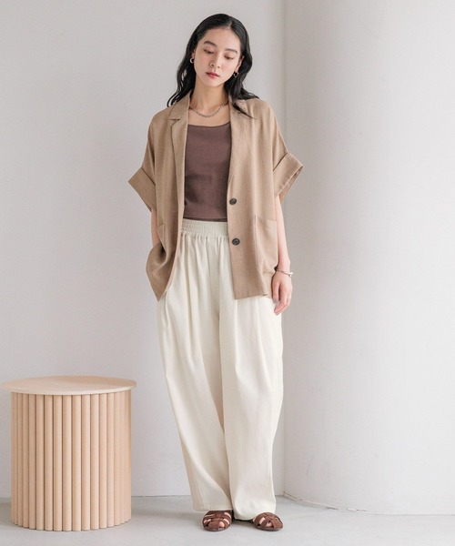 LOWRYS FARM(ローリーズファーム)の「バスケットジャケットSS 491984(テーラードジャケット・レディース・チャコールグレー/アイボリー/ベージュ/ブラウン/ブラック・FREE)」の9枚目の写真