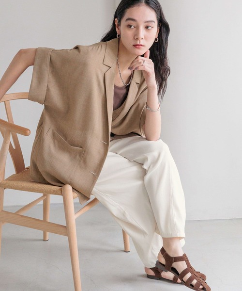 LOWRYS FARM(ローリーズファーム)の「バスケットジャケットSS 491984(テーラードジャケット・レディース・チャコールグレー/アイボリー/ベージュ/ブラウン/ブラック・FREE)」の12枚目の写真