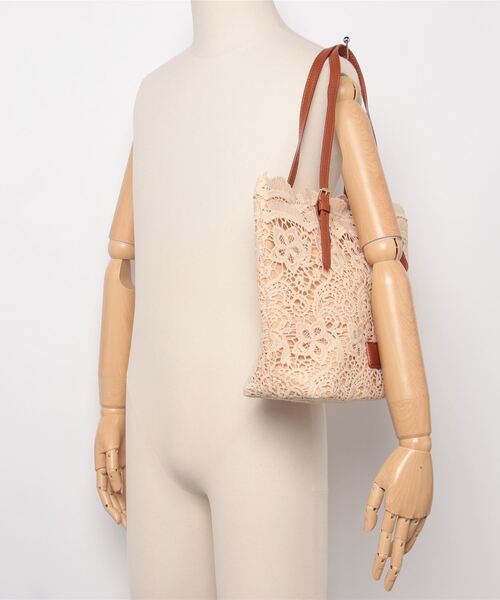 gossip!ロサンゼルス(ゴシップロサンゼルス)の「レトロガーリー レーストートバッグ(トートバッグ・レディース・ベージュ/ホワイト・FREE)」の19枚目の写真