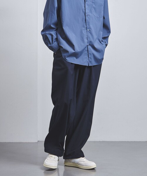 UNITED ARROWS(ユナイテッドアローズ)の「DotAir ドットエア サッカー ヘムコード 2プリーツパンツ -吸水速乾・ストレッチ-(その他パンツ・メンズ・ネイビー/ブラック・L/M/S)」の5枚目の写真