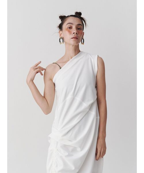 TUCK GATHER ONE SHOULDER OP / タックギャザーワンショルダー