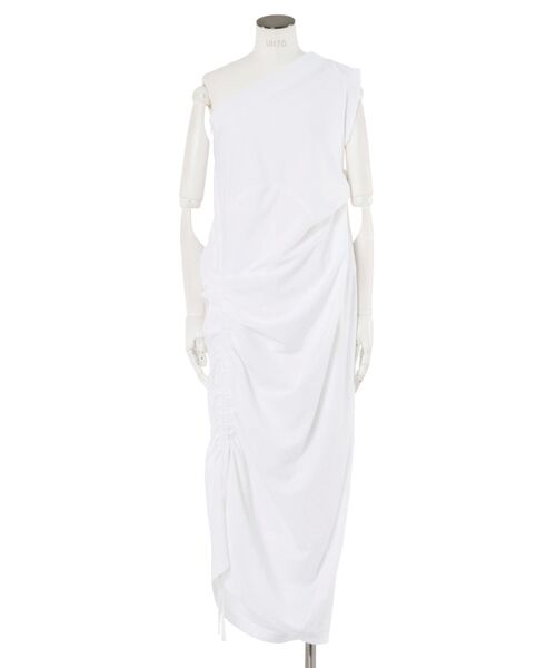 UN3D.（アンスリード）の「TUCK GATHER ONE SHOULDER OP / タックギャザーワンショルダーワンピース（ワンピース・レディース・ホワイト/ブラック・36/38）」の20枚目の写真