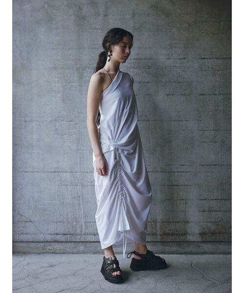 TUCK GATHER ONE SHOULDER OP / タックギャザーワンショルダー