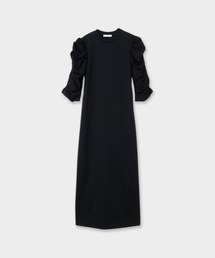 CLEFF GATHERED SLEEVE DRESS