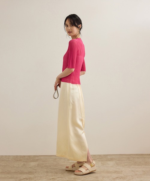 ROPE'(ロペ)の「アセテートリネンバッククロススカート/洗える(スカート・レディース・オフホワイト/ブラック・36/38)」の3枚目の写真