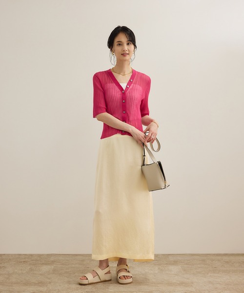 ROPE'(ロペ)の「アセテートリネンバッククロススカート/洗える(スカート・レディース・オフホワイト/ブラック・36/38)」の7枚目の写真