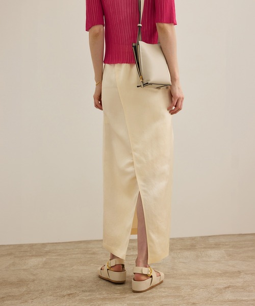 ROPE'(ロペ)の「アセテートリネンバッククロススカート/洗える(スカート・レディース・オフホワイト/ブラック・36/38)」の8枚目の写真