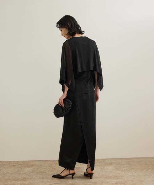 ROPE'(ロペ)の「アセテートリネンバッククロススカート/洗える(スカート・レディース・オフホワイト/ブラック・36/38)」の10枚目の写真